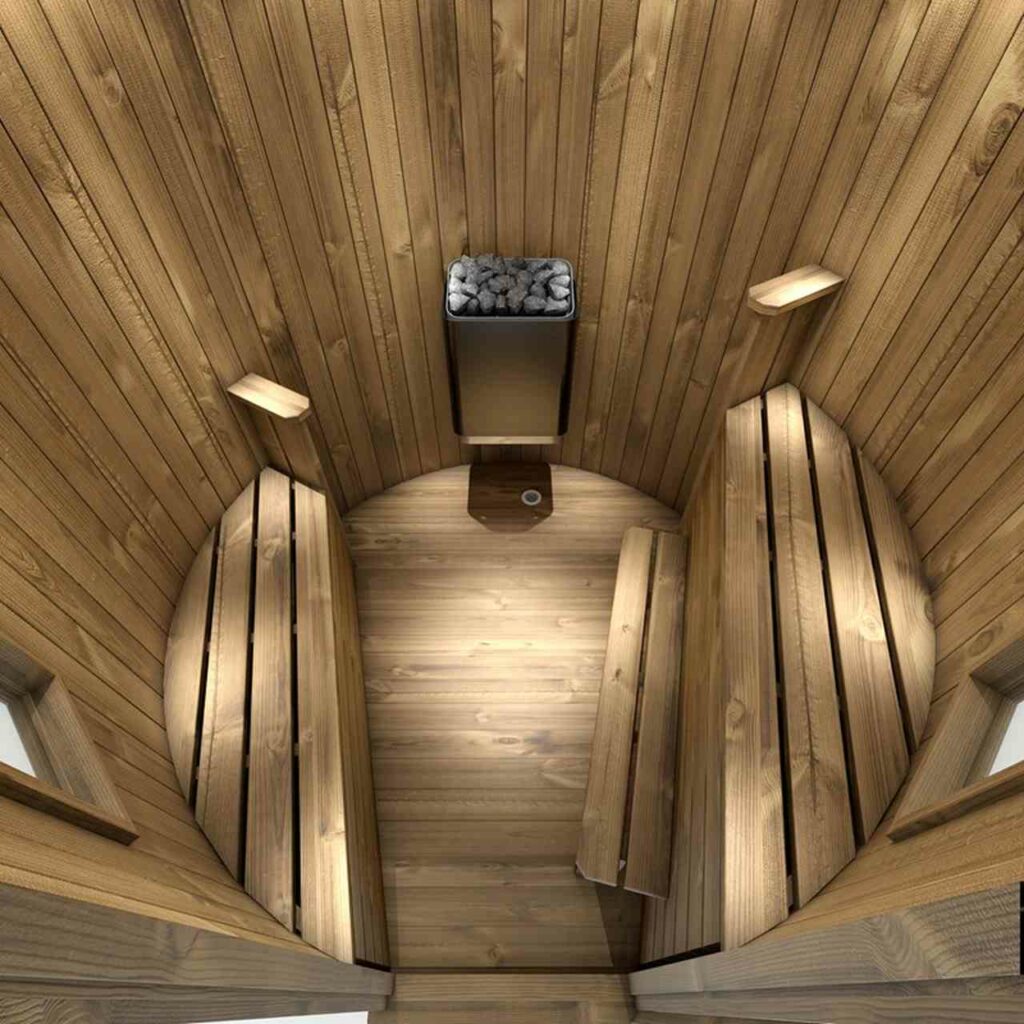 drewniana mała sauna