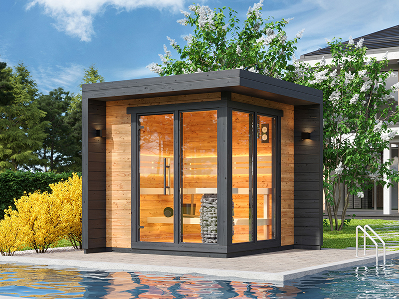 zewnętrzna sauna ogrodowa