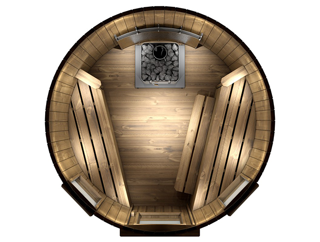 Sauna okrągła przekrój od góry